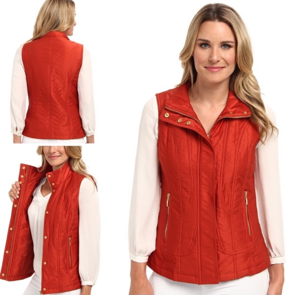 Pendleton Quilted Vest Jacket Roma Red Small